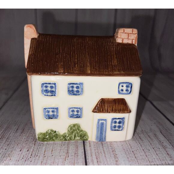 Haldon Group Blue Cream Ceramic Kitchen English Cottage Village Town Tea Set 3x - Picture 9 of 16